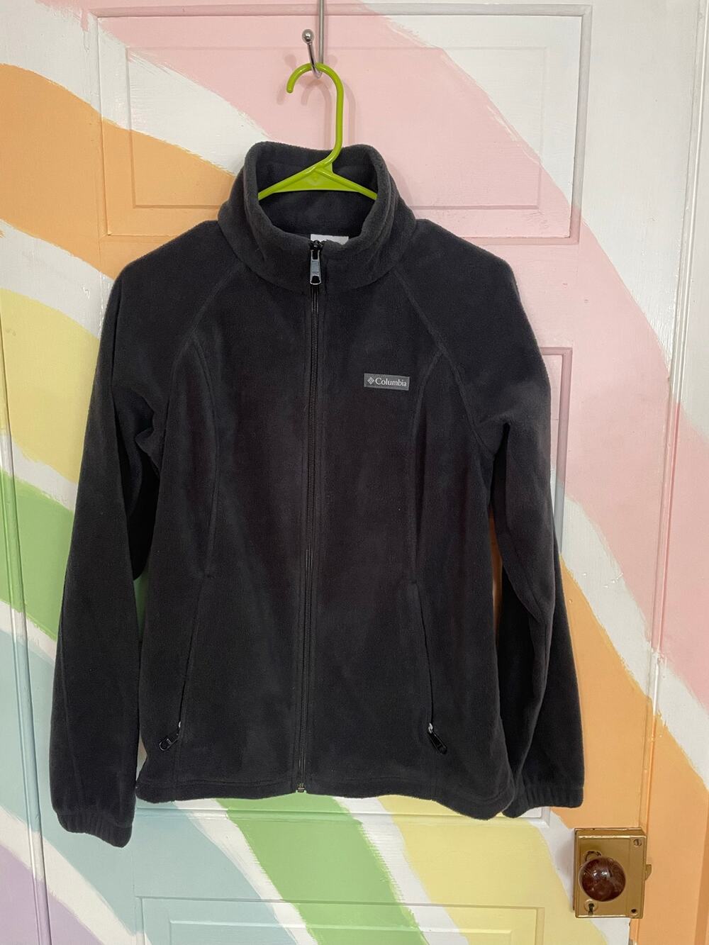 Columbia Benton Springs Fleece Jacket Womens M Black Full Zip Outdoor